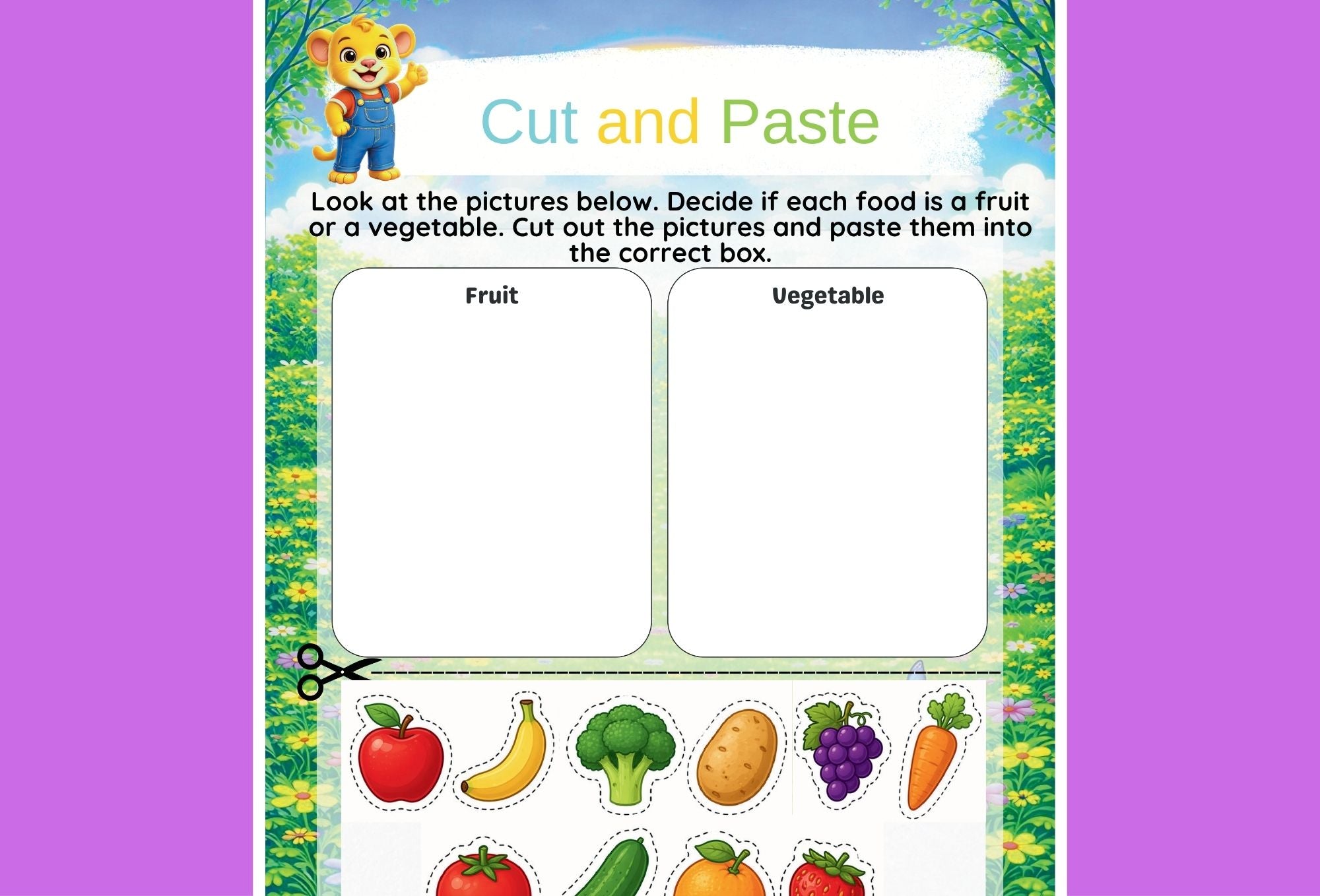 Cut And Paste – Printable Activity Pack for Toddlers | Ages 2–5