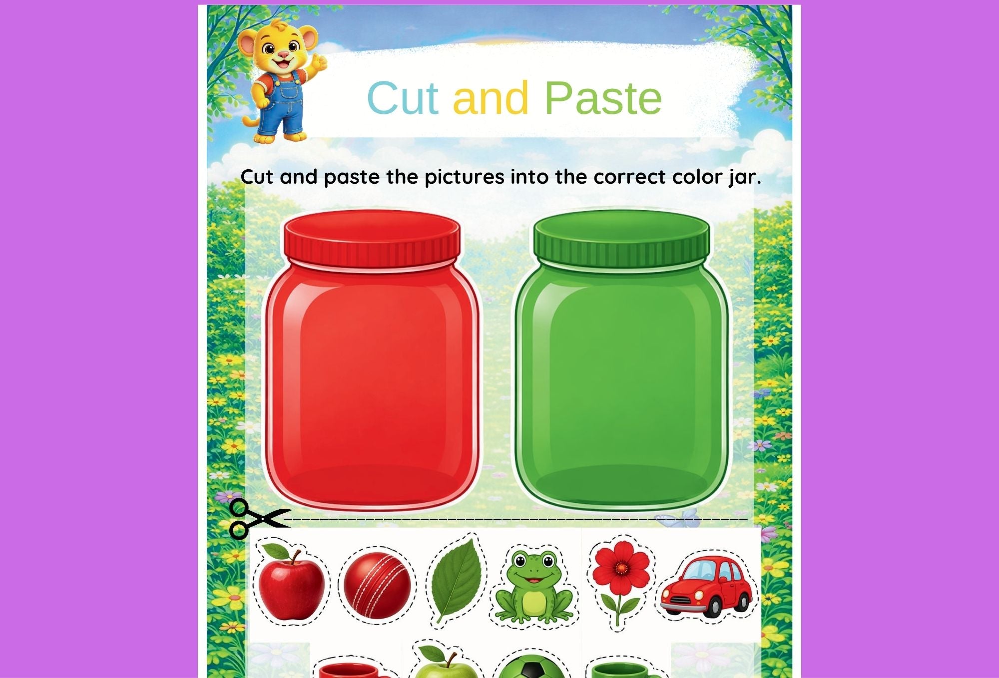 Cut And Paste – Printable Activity Pack for Toddlers | Ages 2–5